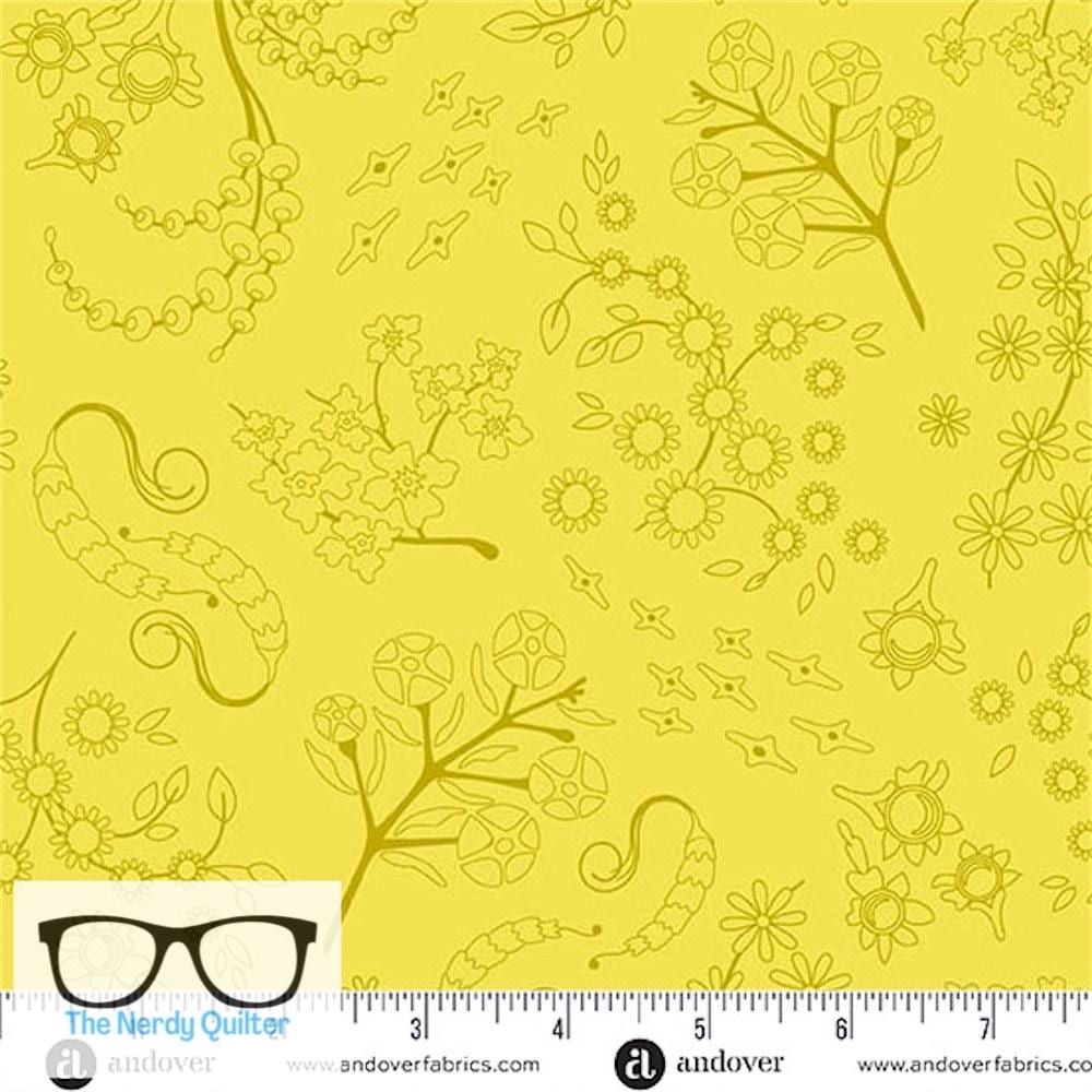 Preorder: Color Camp Grove Nestled in Light Lichen by Alison Glass for Andover - Sold by The Half Yard A-10427-Y