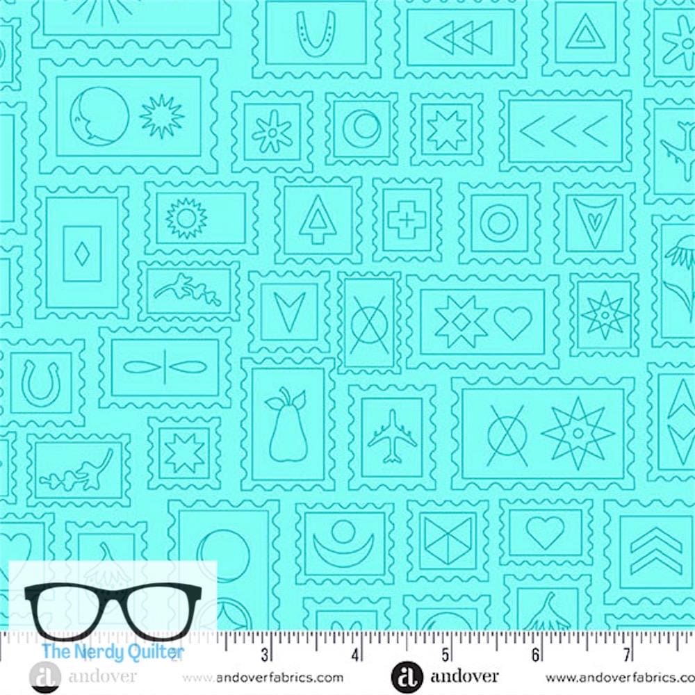 Preorder: Color Camp Grove Postcard in Light Aqua by Alison Glass for Andover - Sold by The Half Yard A-10424-T