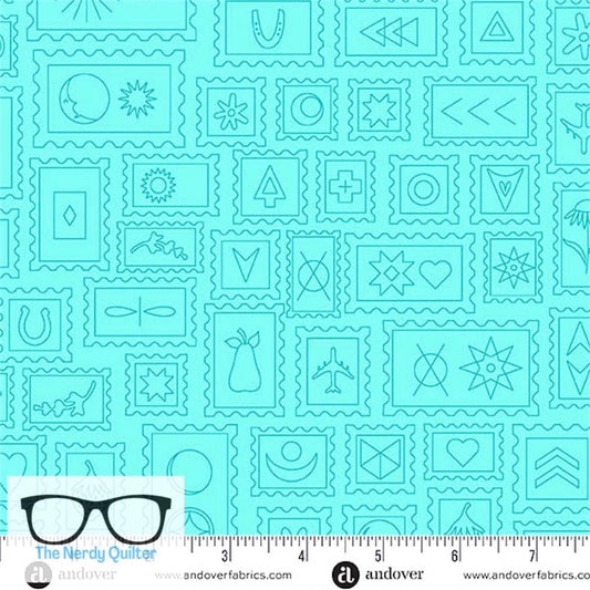 Preorder: Color Camp Grove Postcard in Light Aqua by Alison Glass for Andover - Sold by The Half Yard A-10424-T