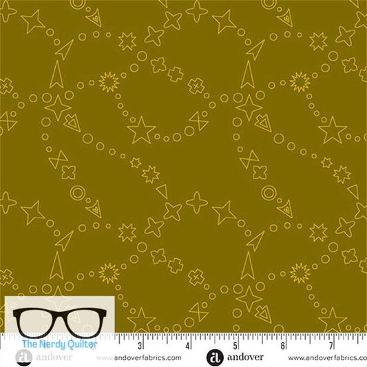 Preorder: Color Camp Grove Trailmap in Dark Gold by Alison Glass for Andover - Sold by The Half Yard A-10421-Y