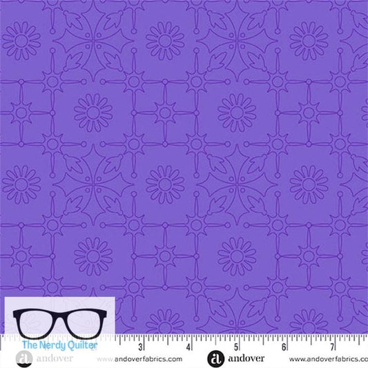 Preorder: Color Camp Bloom Leatherwork in Galaxy by Alison Glass for Andover - Sold by The Half Yard A-10429-P