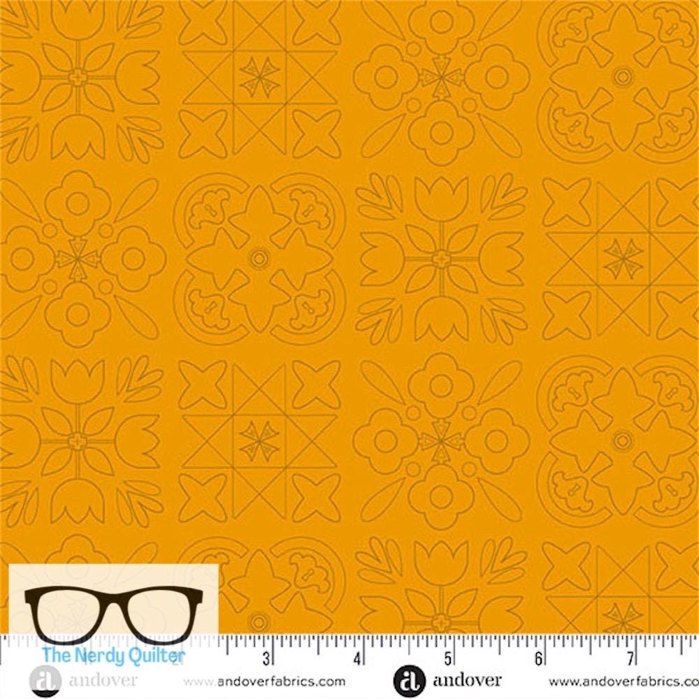 Preorder: Color Camp Sun Bandana in Marigold by Alison Glass for Andover - Sold by The Half Yard A-10428-O