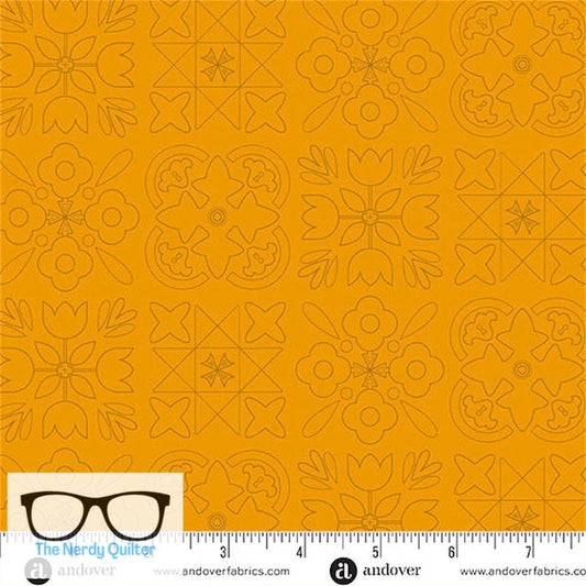 Preorder: Color Camp Sun Bandana in Marigold by Alison Glass for Andover - Sold by The Half Yard A-10428-O
