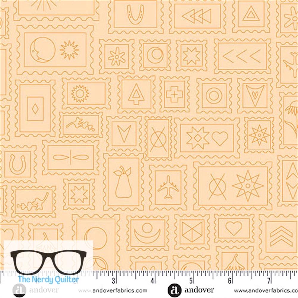 Preorder: Color Camp Sun Postcard in Lighter Maple by Alison Glass for Andover - Sold by The Half Yard  A-10424-O