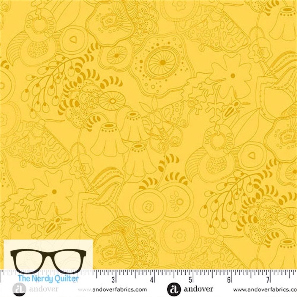 Preorder: Color Camp Sun Tangle in Light Honey by Alison Glass for Andover - Sold by The Half Yard  A-10420-Y