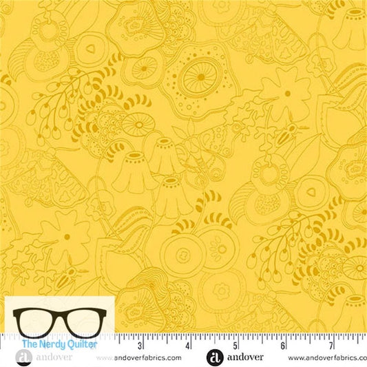 Preorder: Color Camp Sun Tangle in Light Honey by Alison Glass for Andover - Sold by The Half Yard  A-10420-Y
