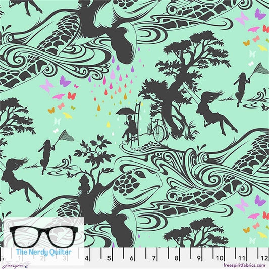 Preorder: Prince Charming Deja Vu Turtle Bay in Sweetmint by Tula Pink for Freespirit - Sold by The Half Yard PWTP276.SWEETMINT