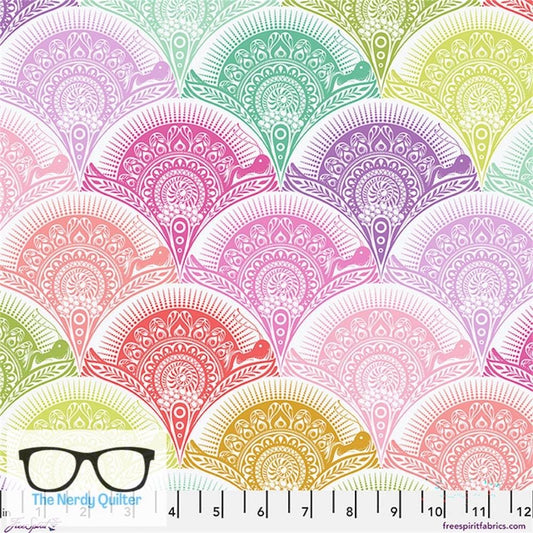Preorder: Prince Charming Deja Vu Snail Scallop in Sugarrush by Tula Pink for Freespirit - Sold by The Half Yard PWTP277.SUGARRUSH