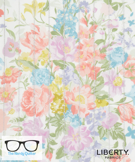 Liberty Fabrics X Bridgerton Bow Boquet Stripe B Tana Lawn by Liberty of London - Sold by the Half Yard