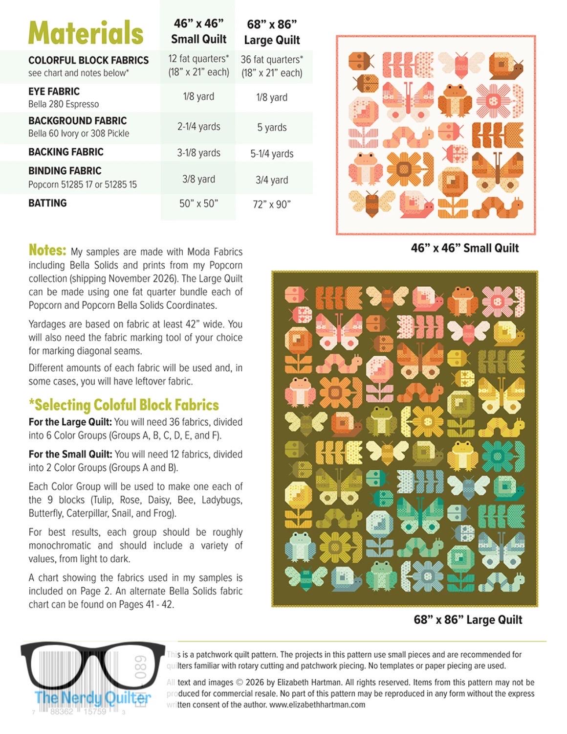 Preorder: Busy Backyard Pattern by Elizabeth Hartman featuring Popcorn