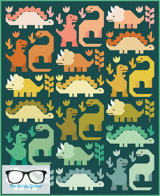 Preorder: Dinosaur Quilt Kit and Pattern by Elizabeth Hartman Featuring Popcorn
