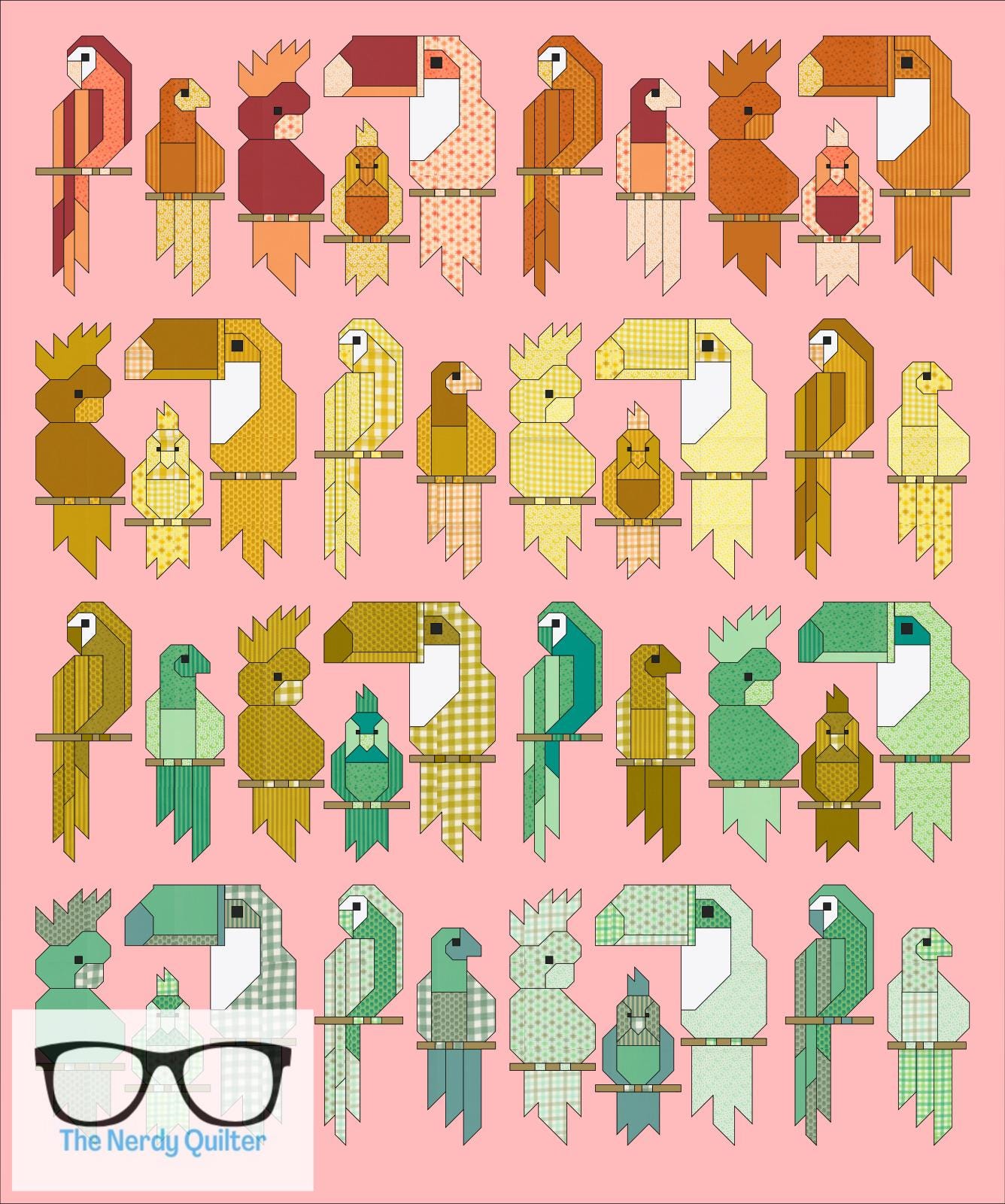 Preorder: Pretty Birds Quilt Kit and Pattern by Elizabeth Hartman Featuring Popcorn