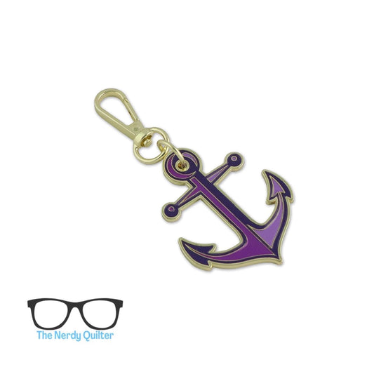 Tula Pink Floral Reef Collection: Anchors Aweigh Ultraviolet Bag Charm