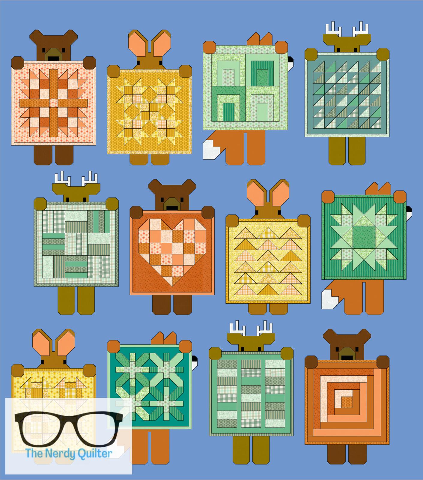 Preorder: Show and Tell Curated Quilt Kit by Elizabeth Hartman featuring Popcorn and Bella Solids