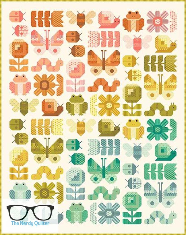 Preorder: Busy Backyard Quilt Kit with Pattern by Elizabeth Hartman featuring Popcorn