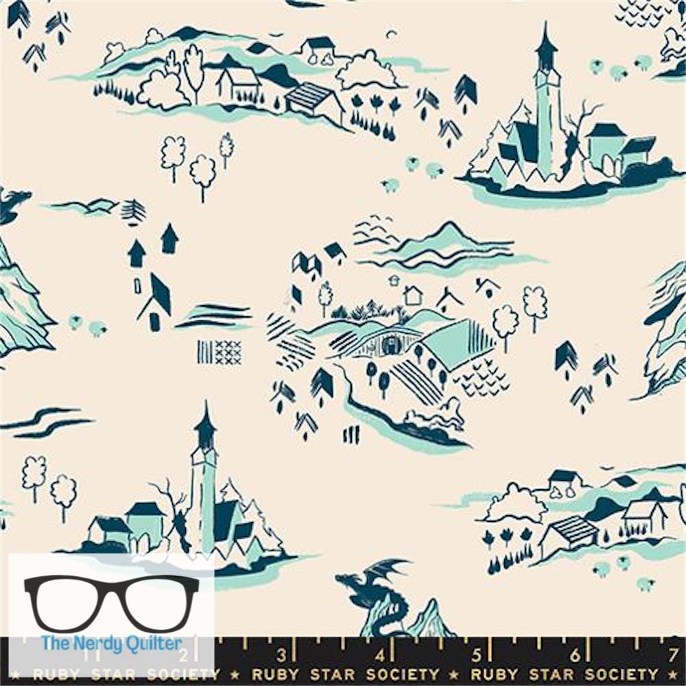 Preorder: Fireglow Mountain Town Village in Frost by Sarah Watts for Moda *October Delivery*