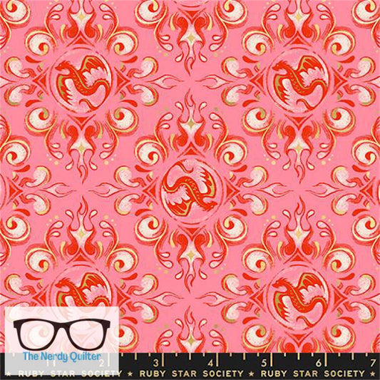 Preorder: Fireglow Dragon Insignia in Metallic Dark Ruby by Sarah Watts for Moda *October Delivery*