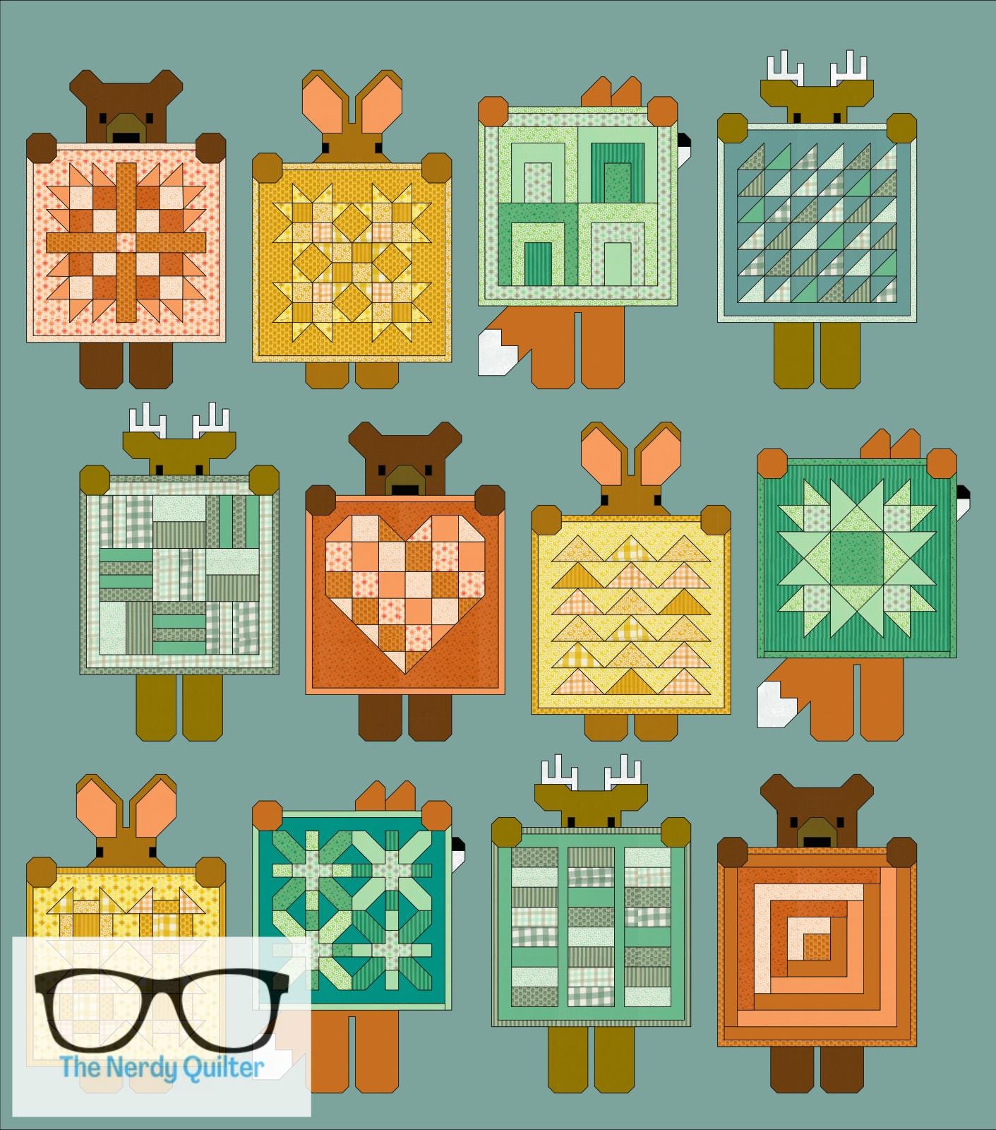 Preorder: Show and Tell Curated Quilt Kit by Elizabeth Hartman featuring Popcorn and Bella Solids