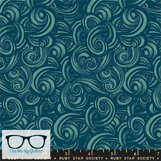 Preorder: Fireglow Smoke Swirls in Watercress by Sarah Watts for Moda *October Delivery*