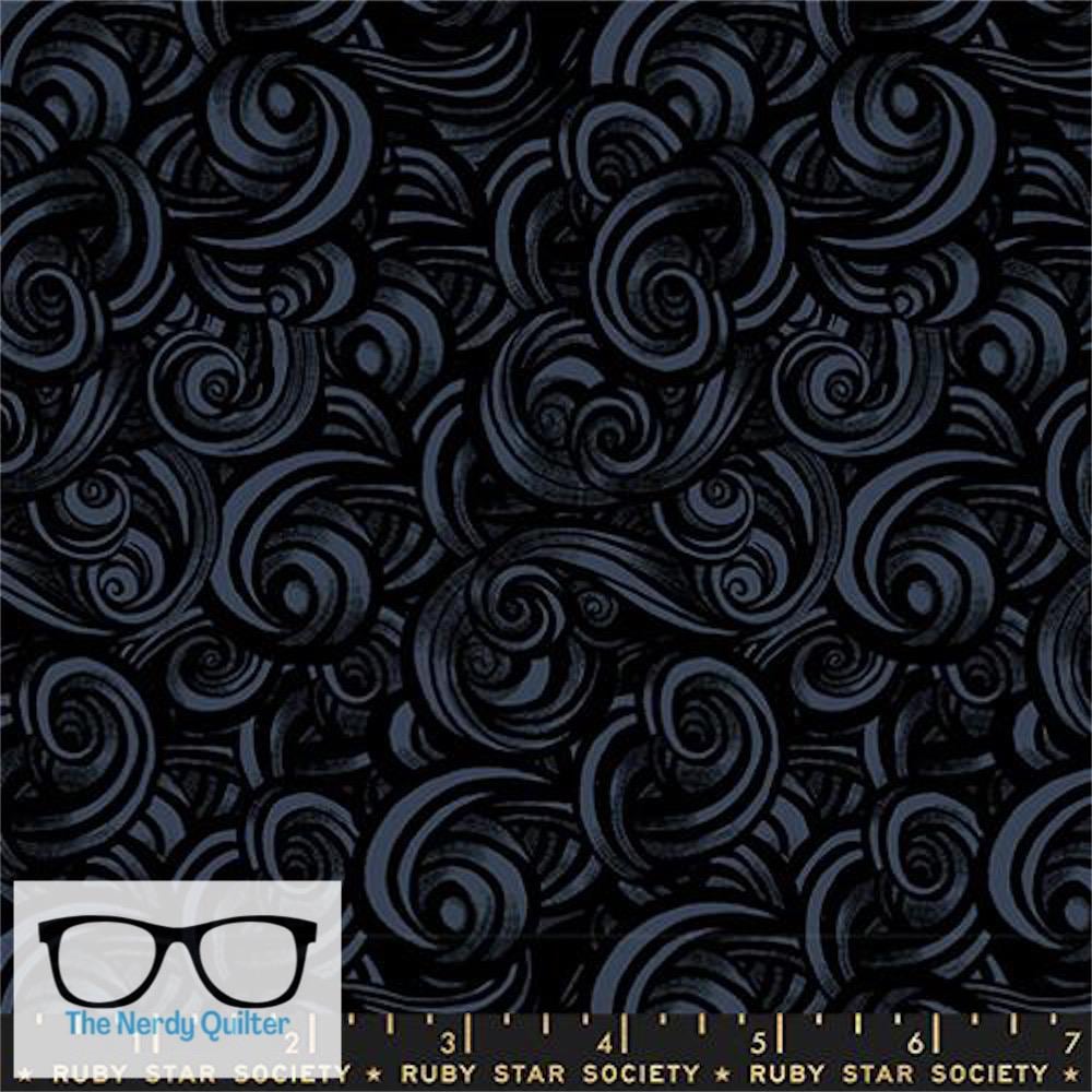 Preorder: Fireglow Smoke Swirls in Black by Sarah Watts for Moda *October Delivery*