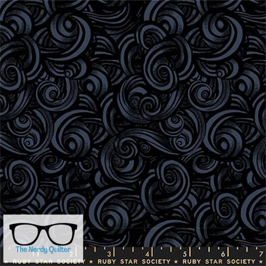 Preorder: Fireglow Smoke Swirls in Black by Sarah Watts for Moda *October Delivery*