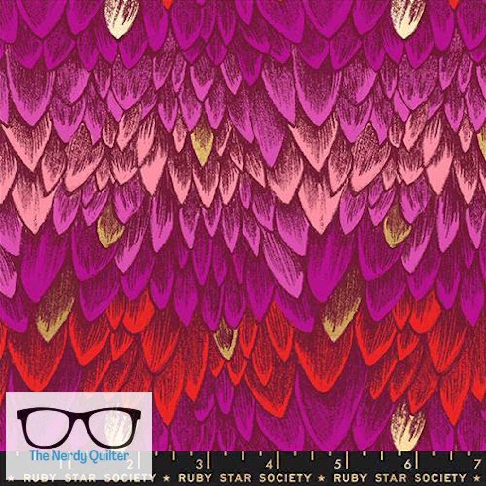 Preorder: Fireglow Dragon Scale in Metallic Rose by Sarah Watts for Moda *October Delivery*