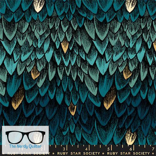 Preorder: Fireglow Dragon Scale in Metallic Galaxy by Sarah Watts for Moda *October Delivery*