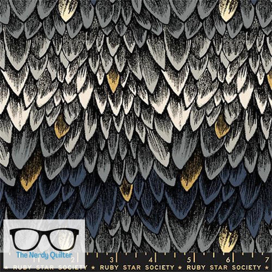 Preorder: Fireglow Dragon Scale in Metallic Smoke by Sarah Watts for Moda *October Delivery*