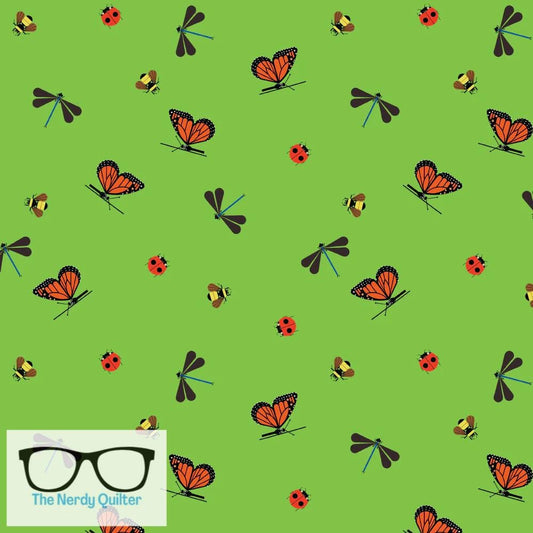 Preorder: Charley Harper Shaker Lakes Field of Flight Poplin by Charley Harper for Birch Fabrics