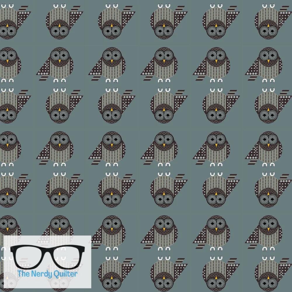 Preorder: Charley Harper Shaker Lakes Barred Owl Poplin by Charley Harper for Birch Fabrics