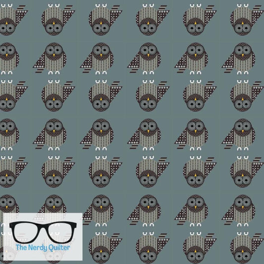Preorder: Charley Harper Shaker Lakes Barred Owl Poplin by Charley Harper for Birch Fabrics