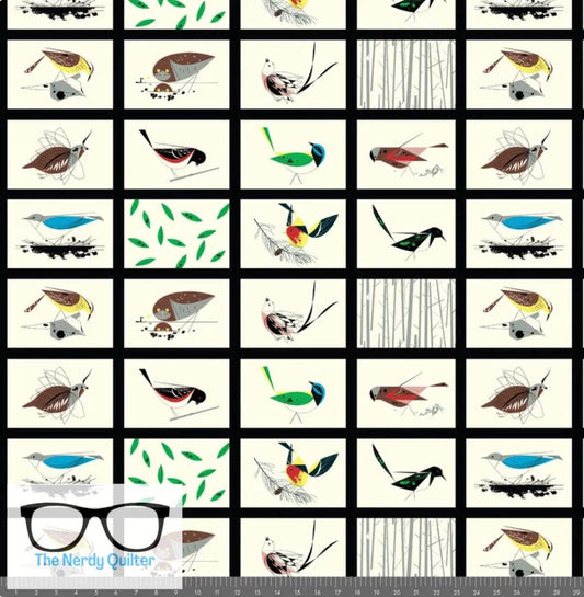 Preorder: Charley Harper Western Birds Patch Poplin by Charley Harper for Birch Fabrics - Birch 10 Year Anniversary
