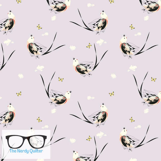 Preorder: Charley Harper Western Birds Mini Black Scissor Tailed Flycatcher Poplin by Charley Harper for Birch Fabrics