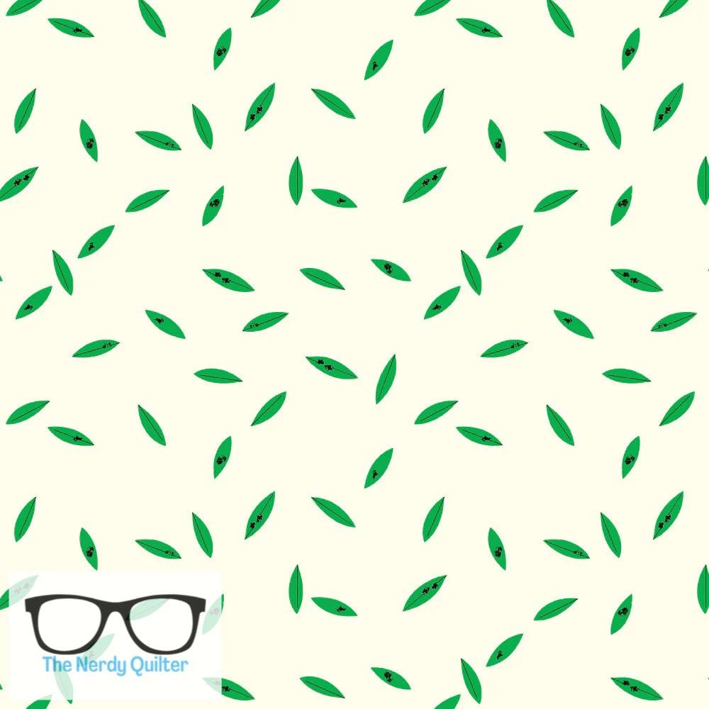 Preorder: Charley Harper Western Birds Mini Leaves Cream Poplin by Charley Harper for Birch Fabrics - Birch 10 Year Anniversary