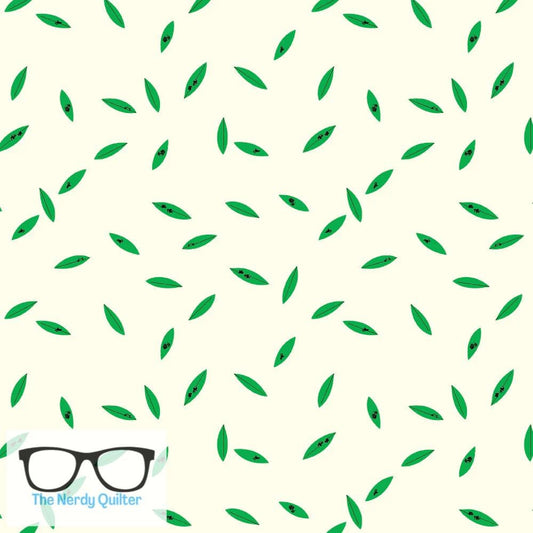 Preorder: Charley Harper Western Birds Mini Leaves Cream Poplin by Charley Harper for Birch Fabrics - Birch 10 Year Anniversary