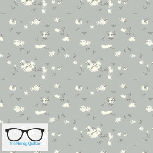 Preorder: Charley Harper Western Birds Mini Tracks Gray Poplin by Charley Harper for Birch Fabrics - Birch 10 Year Anniversary