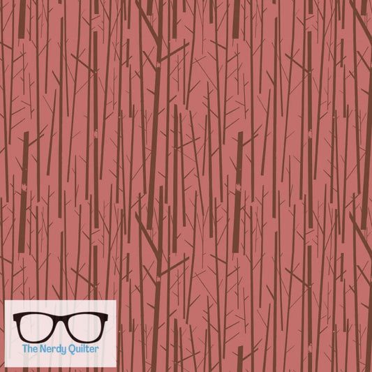 Preorder: Charley Harper Western Birds Mini Perch Rose Poplin by Charley Harper for Birch Fabrics - Birch 10 Year Anniversary