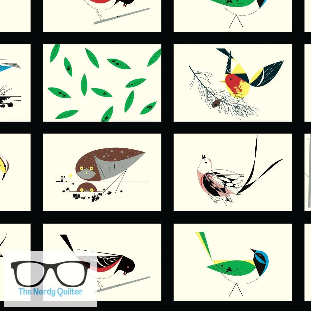 Preorder: Charley Harper Western Birds Patch Poplin by Charley Harper for Birch Fabrics - Birch 10 Year Anniversary