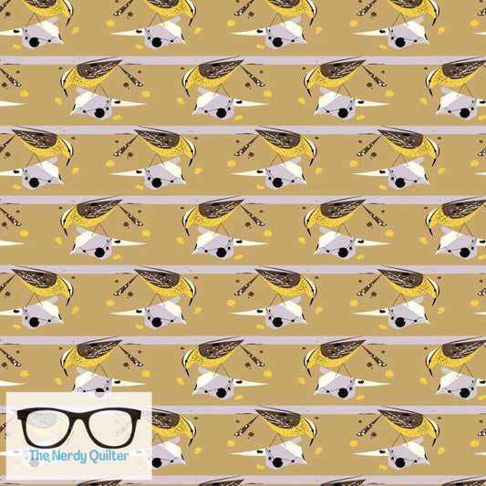 Preorder: Charley Harper Western Birds Mini Cactus Wren Poplin by Charley Harper for Birch Fabrics - Birch 10 Year Anniversary