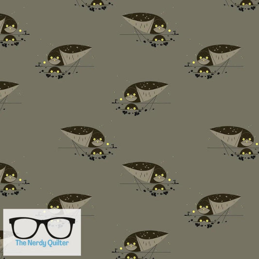 Preorder: Charley Harper Western Birds Mini Burrowing Owl Poplin by Charley Harper for Birch Fabrics - Birch 10 Year Anniversary