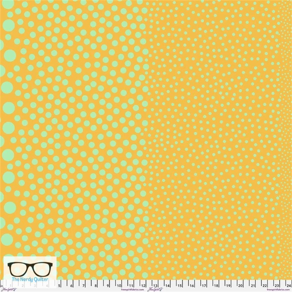 Preorder: True Colors Sticks and Stones in Sunflower by Tula Pink for Freespirit - PWTP299.Sunflower