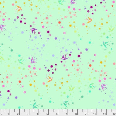 True Colors Fairy Dust in Mint by Tula Pink for Freespirit PWTP133.Mint - Sold by the Half Yard