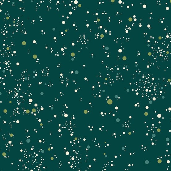 Natale Snowfall Dots in Verde Acqua by Giucy Giuce for Andover