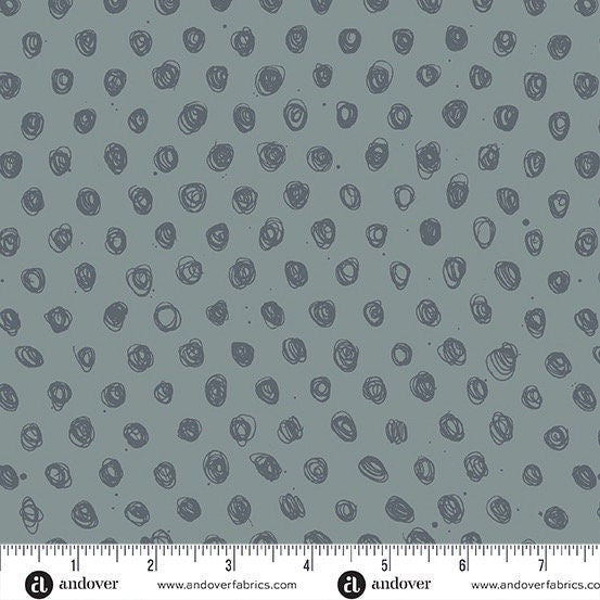 Ink Polka in Rhino by Giucy Giuce for Andover - Sold by the Half Yard