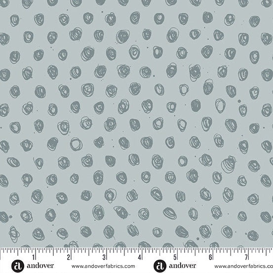 Ink Polka in Silver Sage by Giucy Giuce for Andover - Sold by the Half Yard