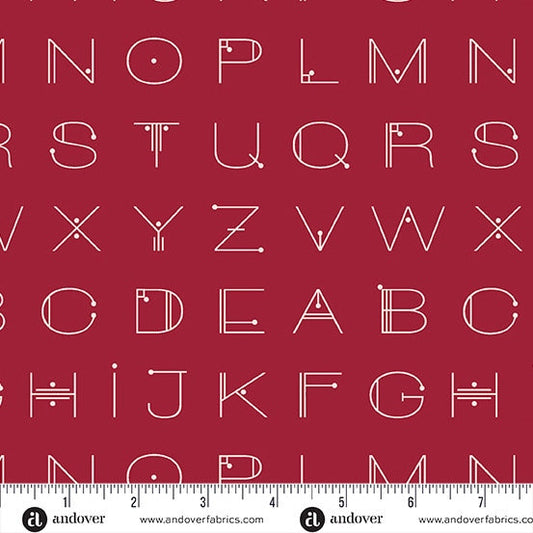 Preorder: Scrawl Deco Letters in Crimson by Giucy Giuce for Andover