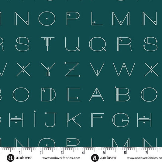 Preorder: Scrawl Deco Letters in Deep Teal by Giucy Giuce for Andover
