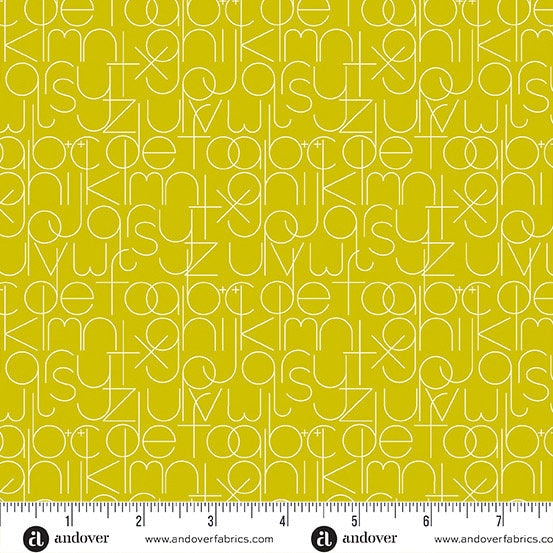 Soliloquy Enough in Chartreuse by Alison Glass for Andover - Sold by the Half Yard - Mini Series