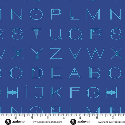Preorder: Scrawl Deco Letters in Electric Blue by Giucy Giuce for Andover